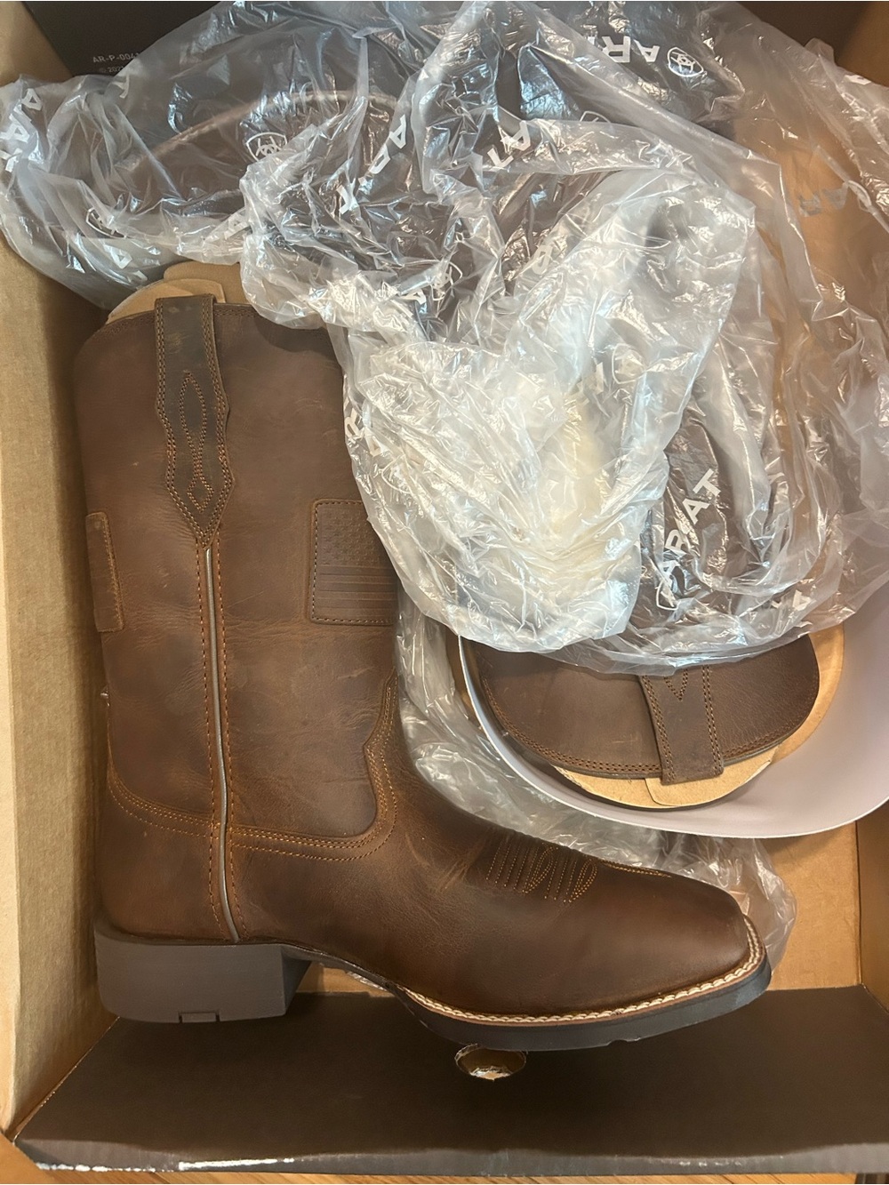 Men’s Ariat Brown Pull-On Western Work Boots size 9.5 Wide